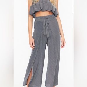 Faithfull the Brand Striped Island Wrap Pants Blue Size 6